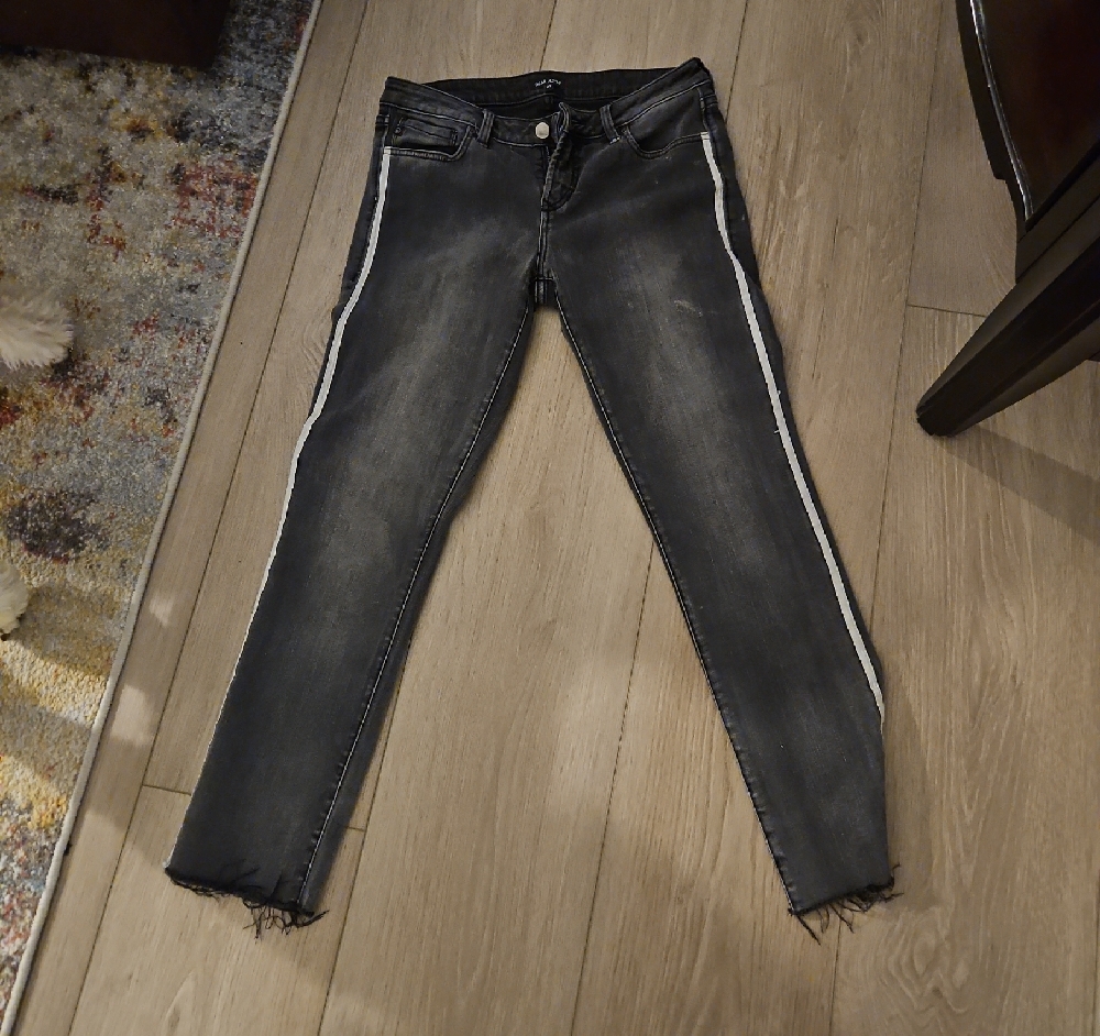 Women's Black Jeans with White Stripe